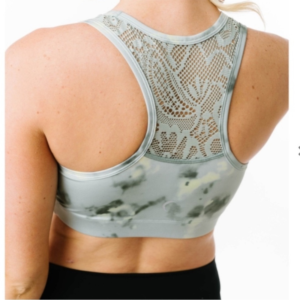 ZIYA Active Hendrix Bomber Tie Dye Lace Back Sports Bra Size L